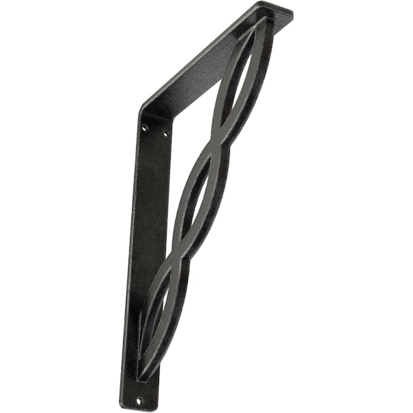 Ekena Millwork Loera Wrought Iron Bracket, (Single center brace), Antiqued Pewter 1 1/2"W x 7 1/2"D x 10"H BKTM01X07X10SLOAPW - main